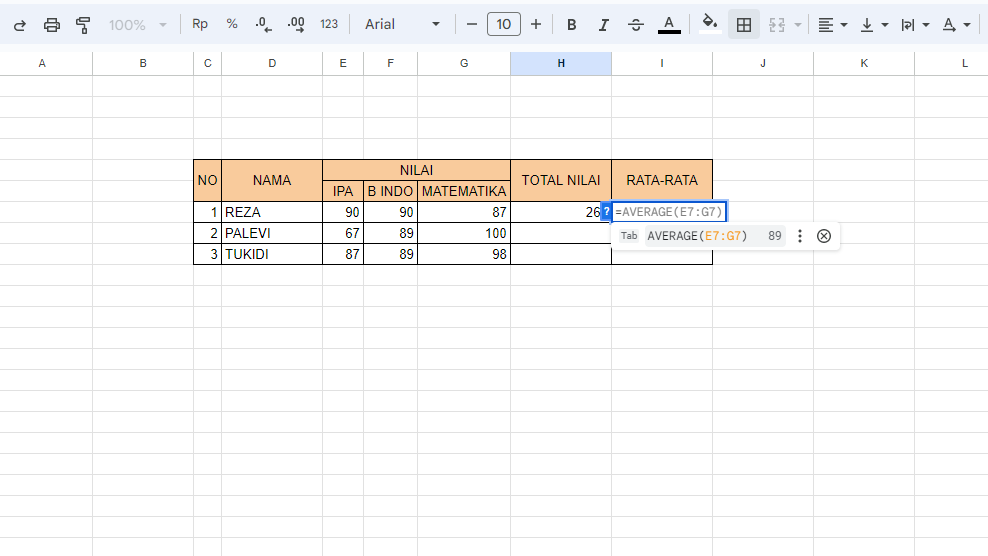 Cara Membuat Rumus di Spreadsheet (Formula & Fungsi)